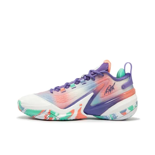 361° AG 5 Амортизация Устойчивый к истиранию Устойчивый к ударам Низкий Топ Баскетбольные кроссовки Мужской Белый Синий