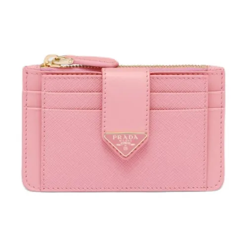 PRADA Кожа Держатель для карт Держатель для карт Женский Лепесток Розовый