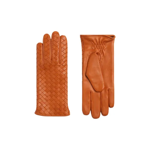 Bottega Veneta Напп Кожа Перчатки Женские Оранжевые