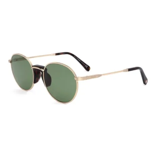 OMEGA Нержавеющая сталь Круглые Солнцезащитные очки Мужские Золотые