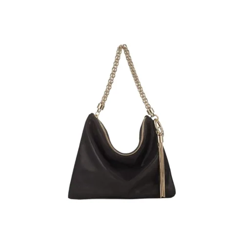 Jimmy Choo Sheepskin One Shoulder Bag Medium Women's Black