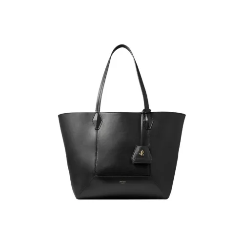 Jimmy Choo Сумка Tote из коровьей кожи Сумка для покупок Сумка через плечо Сумка среднего размера Унисекс Черная