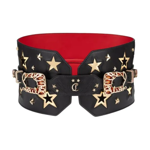 CL LUBOTING Телячья кожа Кожаные ремни Женские Черный Ширина 12 см