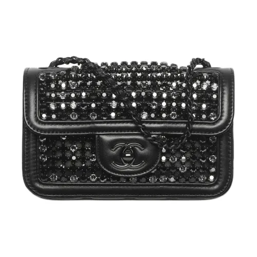 CHANEL Lambskin Сумка через плечо Мини Женская Черная