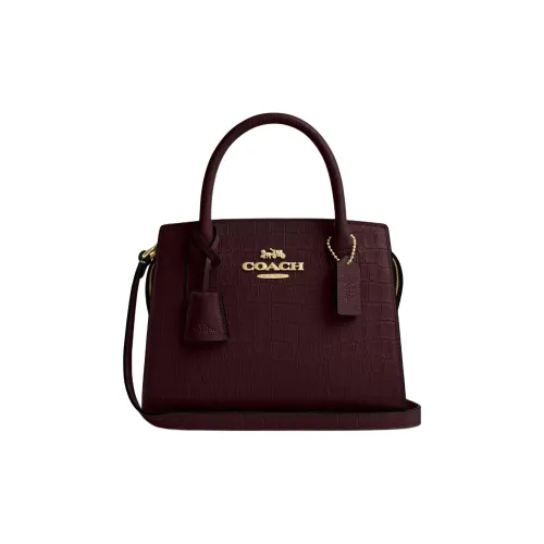 COACH Крокодил Тисненая кожа Сумка через плечо Сумка Маленькая Женская Темно-коричневая