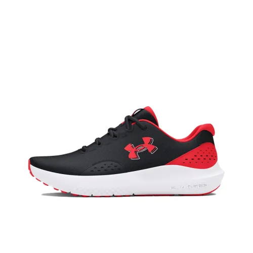 Under Armour Surge 4 Low Топ Повседневные Беговые Кроссовки Женские Черные Красные