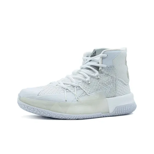 PEAK Slip-resistant Abrasion-resistant High-top Basketball Shoes Men's White PEAK Противоскользящие Износостойкие Высокие Баскетбольные Кроссовки Мужские Белые