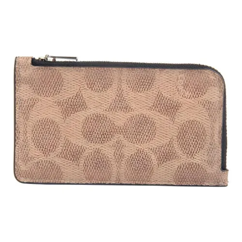 COACH L Zip Холст с кожей Картхолдер Мелочь Кошелек Картхолдер Мужской Черный Бежевый Желтый Хаки с монограммой