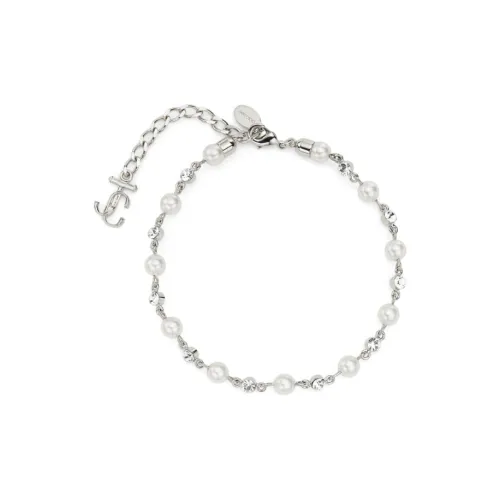 Jimmy Choo Латунь Акриловое волокно Браслеты на щиколотку Женские Серебристые