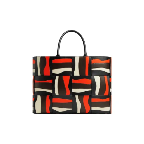 Bottega Veneta ARCO TOTE Series Телячья кожа Тоут Сумка Сумка для покупок Сумка Большая Мужская Черная и Желейная и Оранжевая