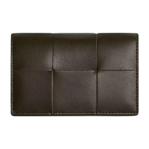 Bottega Veneta Cassette Телячья кожа Держатель для карт Мужской Хурма Цвет Светлый крем Конфетный