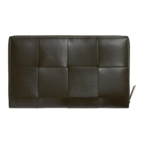 Bottega Veneta Cassette Телячья кожа Кошелек Мужской Хаки и Светлый крем Конфетный