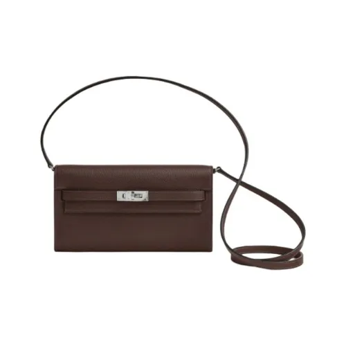 HERMES Kelly To Go Эпсомская кожа кожа сумка через плечо женская 44 MOKA Мокко