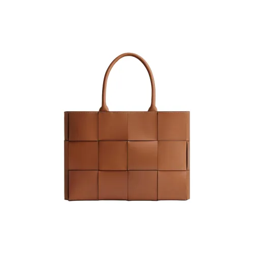 Bottega Veneta ARCO TOTE Series Телячья кожа Тоут Сумка Сумка для покупок Сумка среднего размера Мужская Коричневая