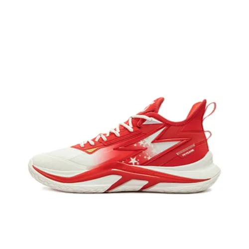 361° LIGHT UP Series Противоскользящие Устойчивые к истиранию Низкий Топ Баскетбольные кроссовки Мужские Белый Красный