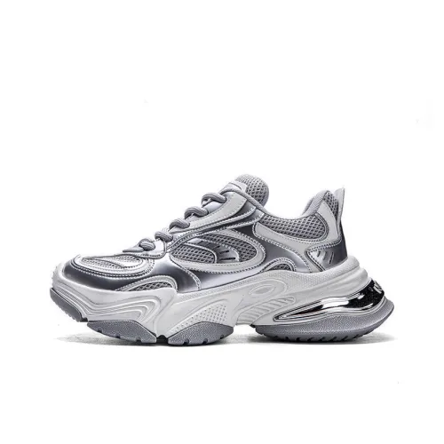 NAUTICA Противоскользящие визуально увеличивающие рост устойчивые к истиранию с низким верхом кроссовки с толстой подошвой мужские серо-серебристые