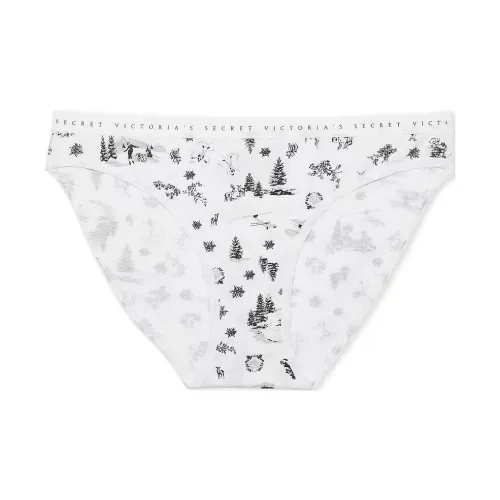 Victoria's Secret Эластичный хлопок Бикини Panty Белый Зимний Toile Нижнее белье Женские 1 шт Белый