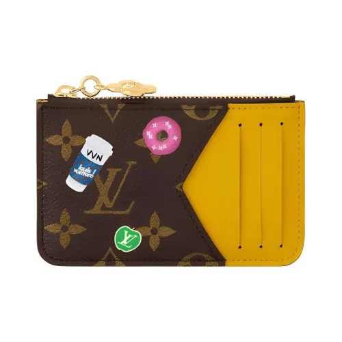 LOUIS VUITTON Кожа Держатель для карт Женский Коричневый и Желтый