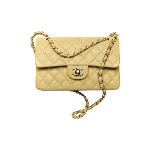 CHANEL Classic Flap CF22K Осенний и Зимний Телячья кожа Сумка с клапаном Сумка через плечо Маленькая Женская Светло-зеленая