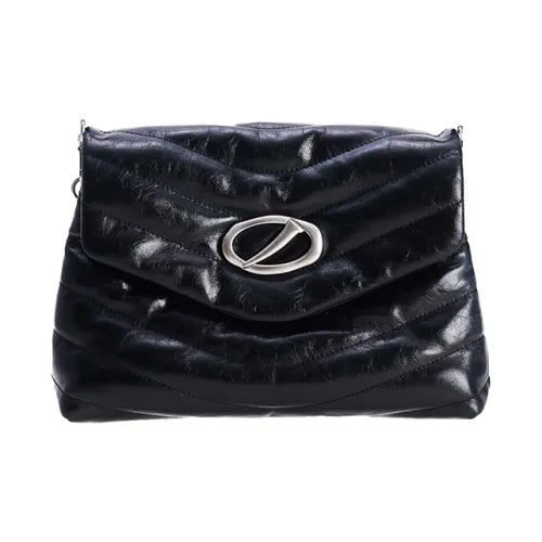 SUPERMERCY Лицевая коровья кожа Конверт Одно плечо Кремовая Сумка через плечо Средний Женский Чернильно-черный