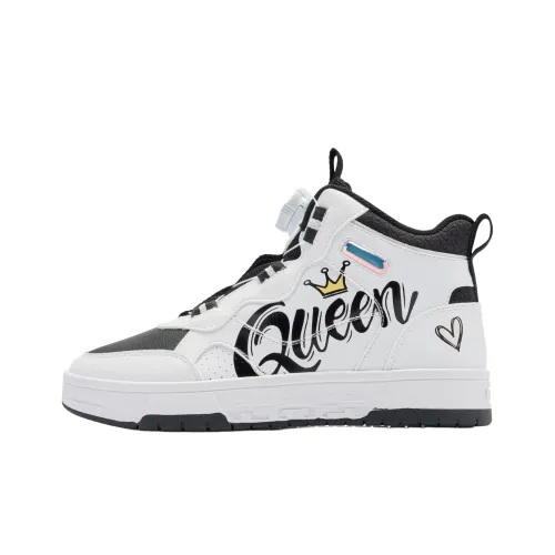 QIAODAN Детские Скейтбординги High Top Jordan Белый/Черный Для школьников