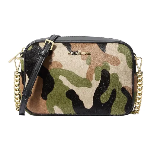 MICHAEL KORS Jet Set Сумка через плечо из кожи теленка среднего размера женская оливкового цвета и многоцветная