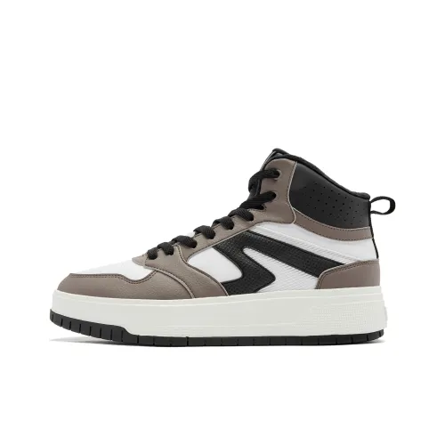 QIAODAN Скейтборд Кроссовки Высокие Топ Орех/Черный Мужские