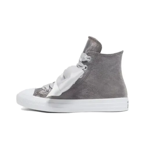 Конверс All Star Slip-Resistant Abrasion-Resistant High Top Skateboard Shoes Unisex Silver Конверс All Star противоскользящие устойчивые к истиранию высокие кеды для скейтбординга унисекс серебряные