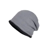 Двухцветный, с подворотом, серый