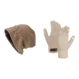 Двухкомпонентный комплект - (Кофейная шапка и кепка + хаки перчатки)