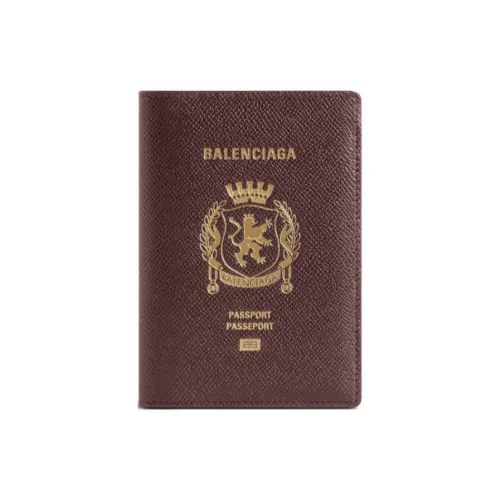 Balenciaga Телячья кожа Держатель для паспорта Мужской Бордовый