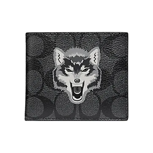 COACH Canvas Кошелек Мужской Черный Серый