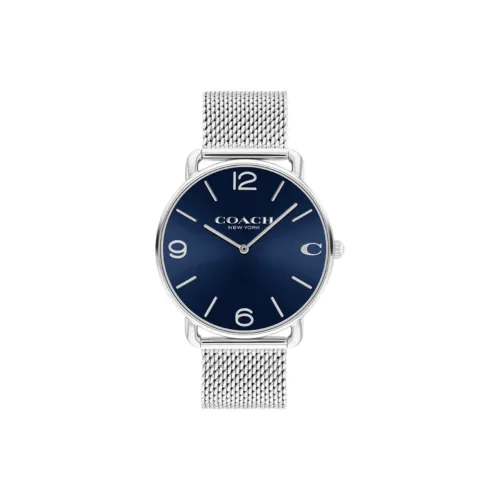 COACH ELLIOT Collection Мужские часы Кварцевый механизм Стальной ремешок Синий циферблат