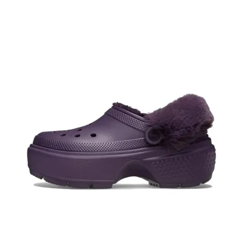 Crocs Сабо Женские Deep Ирисовый фиолетовый Плюшевый Секция Несъемный