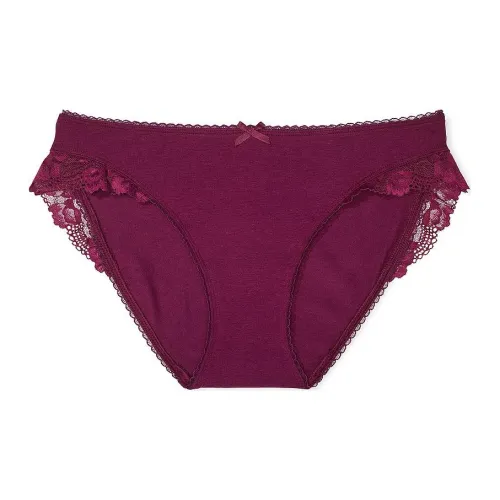 Victoria's Secret Эластичный хлопок Бикини Пантика Сливовый Руж Нижнее белье Женское 1 упаковка Красный сливовый