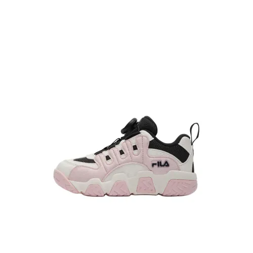 FILA KIDS BOA Slip-resistant Abrasion-resistant Low Top Children's Basketball Shoes Pink White Children's