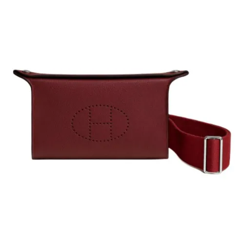 HERMES Videpoches Коровья кожа Togo Сумка через плечо Мужской 55 Руж H HERMES Красный