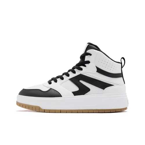 QIAODAN Скейтборд Кроссовки High Top Jordan Белый/Черный Мужские