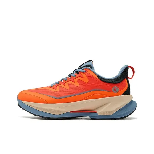 QIAODAN Slip-resistant Abrasion-resistant Low-top Беговые кроссовки Мужские Orange Blue