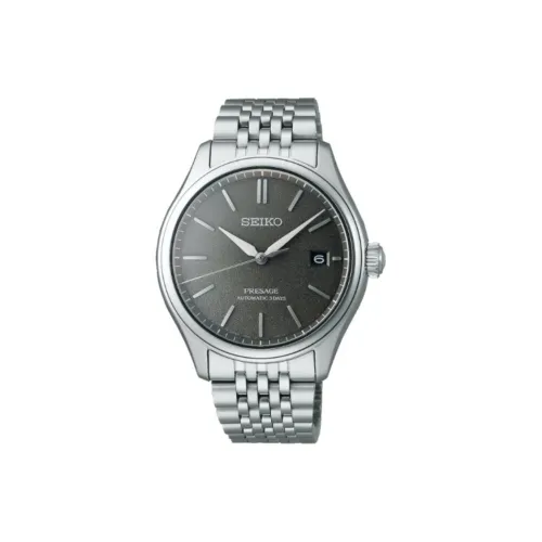 SEIKO Presage Series Автоматический Механический Механизм Нержавеющая Сталь Ремешок Часы Мужские Черный Циферблат
