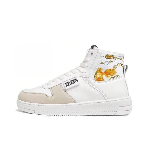 VERSACE JEANS Скейтборд Кроссовки Высокие Белые Желтые Женские