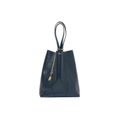 Chloe Коровья кожа Тоут Сумка Сумка для покупок Сумка на плечо Сумка Женская Парча Синий