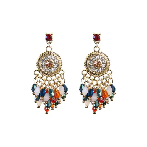 Серьги XIUJUEYINYUAN DL S925 Серебряные Гипсовые Женские Многоцветные