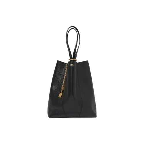 Chloe Коровья кожа Тоут Сумка Сумка для покупок Сумка на плечо Сумка Женская Черная