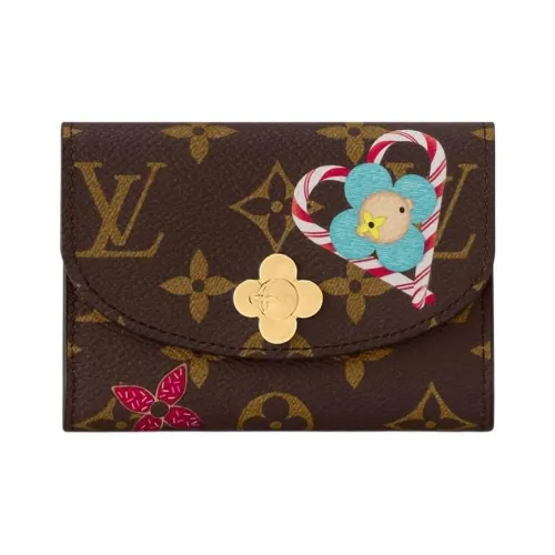 LOUIS VUITTON Rosalie Кожа Кошелек Женские Коричневый и Красный