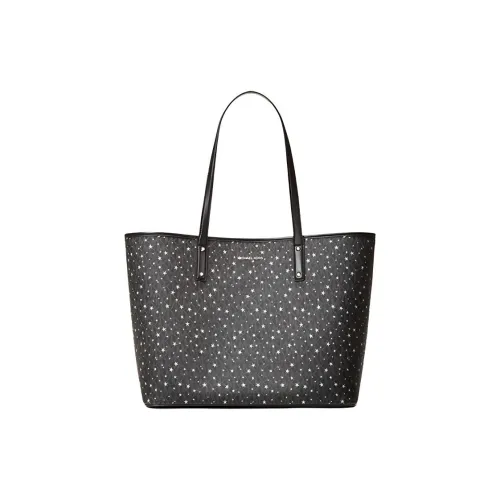 MICHAEL KORS Carter Искусственная кожа Тоут Сумка Сумка для покупок Сумка на плечо Сумка Большая Женская Черная и Серебряная