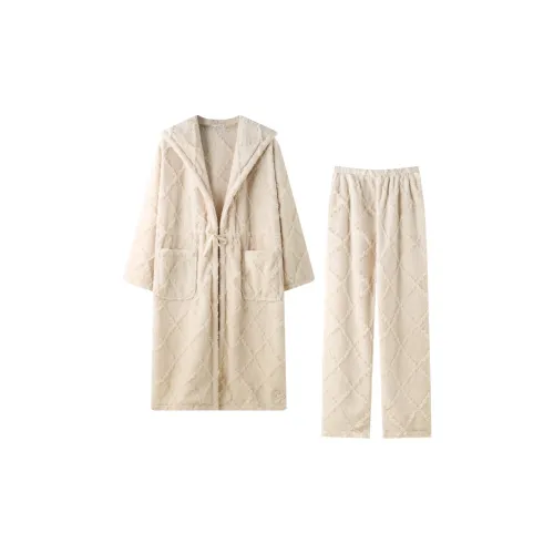 MEITENG Пижамный комплект зимний женский абрикосовый