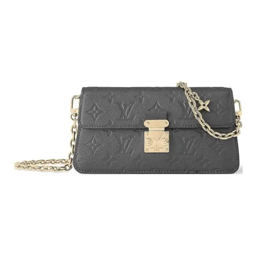 LOUIS VUITTON Сумка через плечо из кожи женская серая