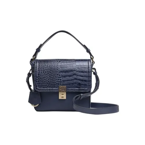 RADLEY Коровья кожа Маленькая квадратная сумка Сумка через плечо Сумка Маленькая Женская Темно-синяя