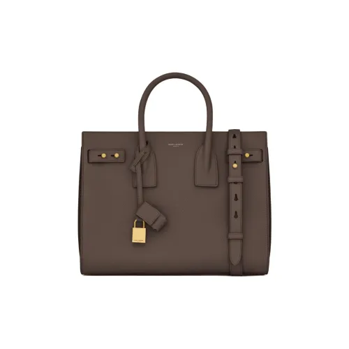 SAINT LAURENT SAC DE JOUR Телячья кожа Сумка Маленькая Женская Темно-коричневая